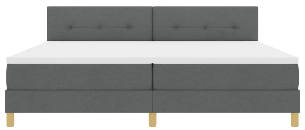 Boxspring ágy matraccal & LED világítással Sötétszürke 200x200 cm Szövet