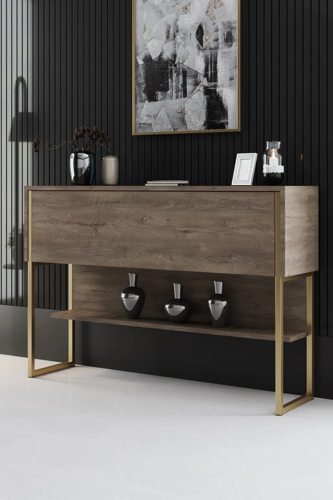 Komód, arany-dió, 120 cm