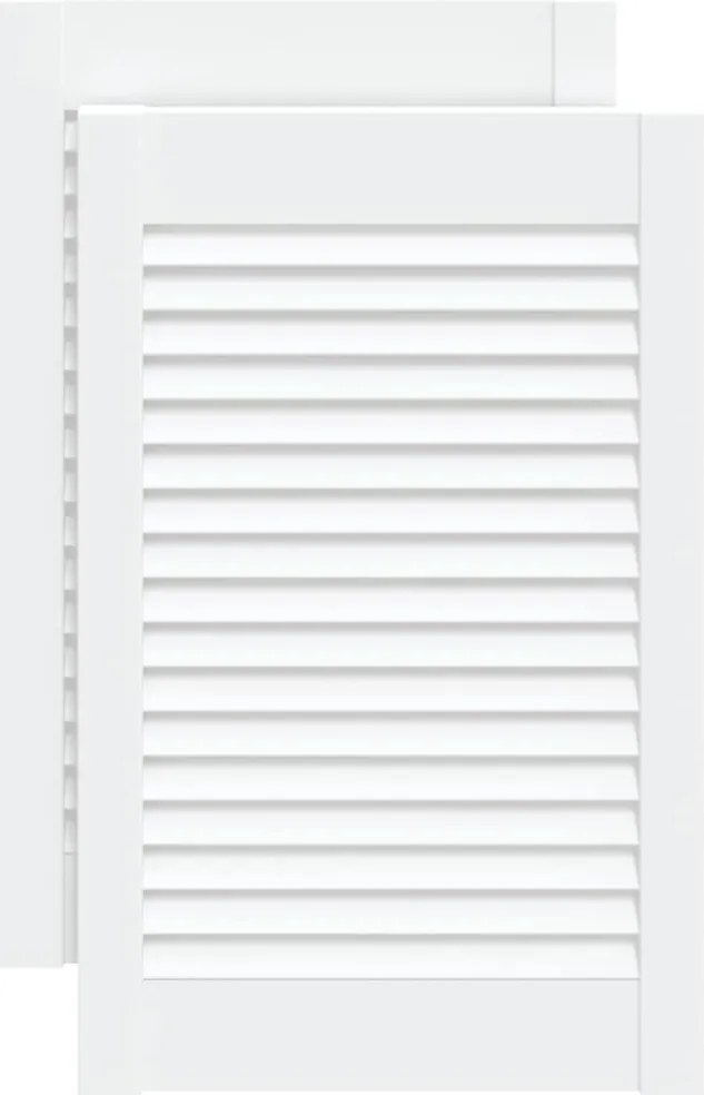 vidaXL 2 db fehér tömör fenyőfa lamellás szekrényajtó 61,5 x 39,4 cm