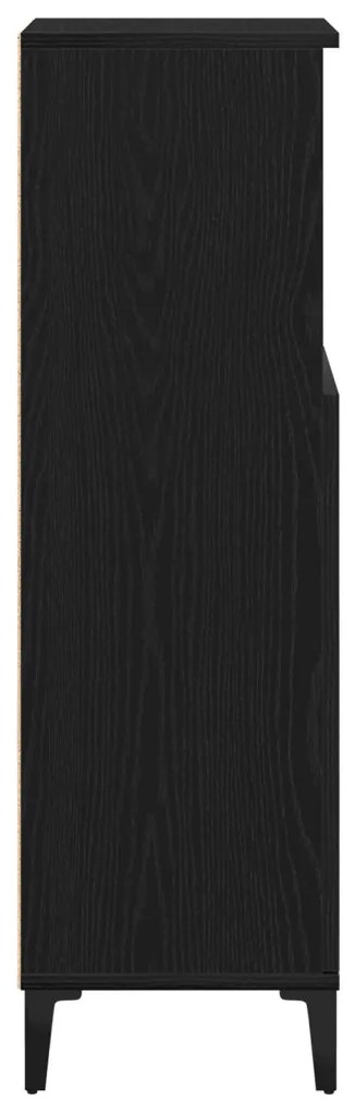 Fürdőszoba Szekrény Fekete Tölgy 30x30x100 cm Műanyag Fa