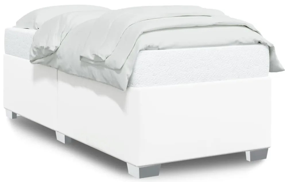 fehér műbőr ágykeret 90x190 cm