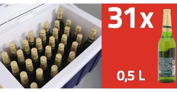 Kerekes hűtőláda 60W/230/12V 50 l kék/sárga