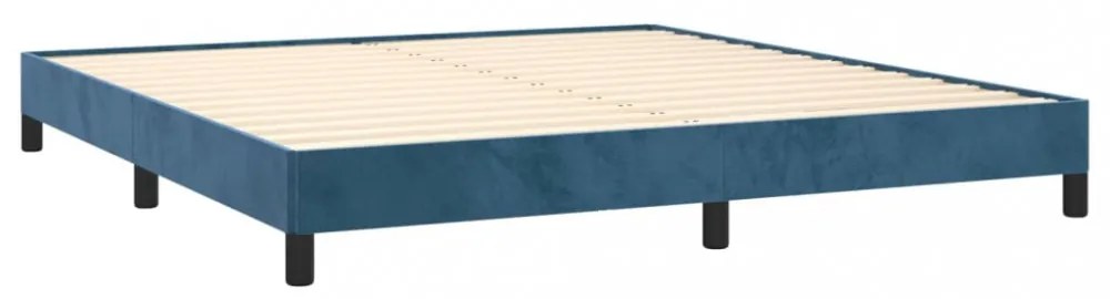 sötétkék bársony ágykeret matrac nélkül 180x200 cm