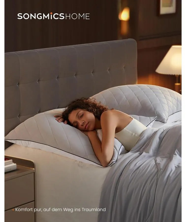 SONGMICS HOME párna, kétoldalas használat, 80 × 80 cm, világos szürke