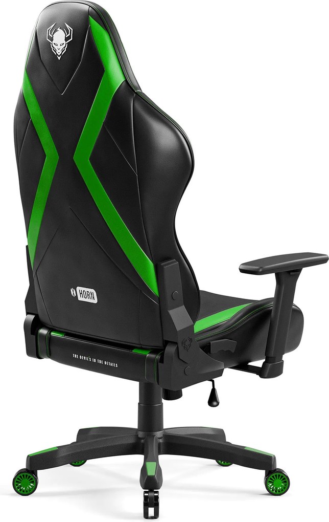 Gamer szék műbőr Normal Size, fekete-zöld: Diablo X-Horn 2.0