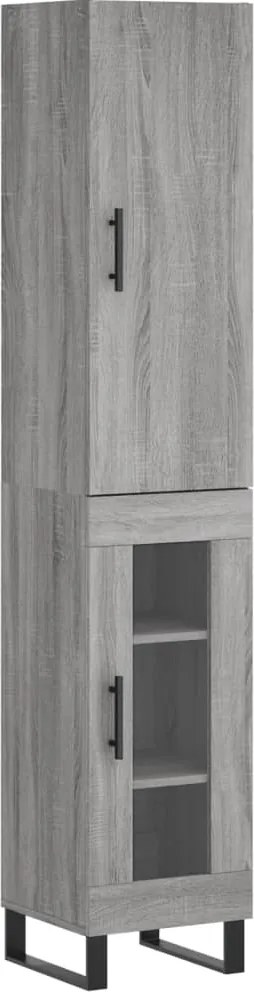 vidaXL szürke sonoma szerelt fa magasszekrény 34,5 x 34 x 180 cm