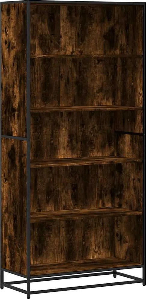 vidaXL füstölt tölgy színű szerelt fa könyvespolc 80,5 x 35 x 170,5 cm