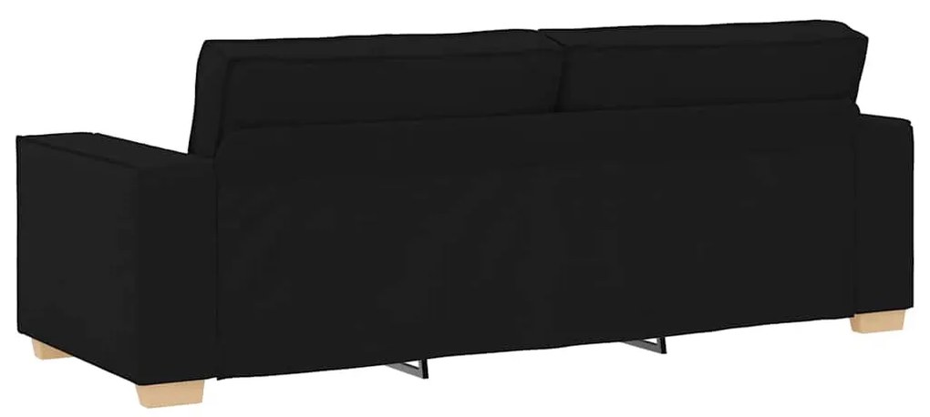 3 személyes, fekete szövetkanapé 180 cm