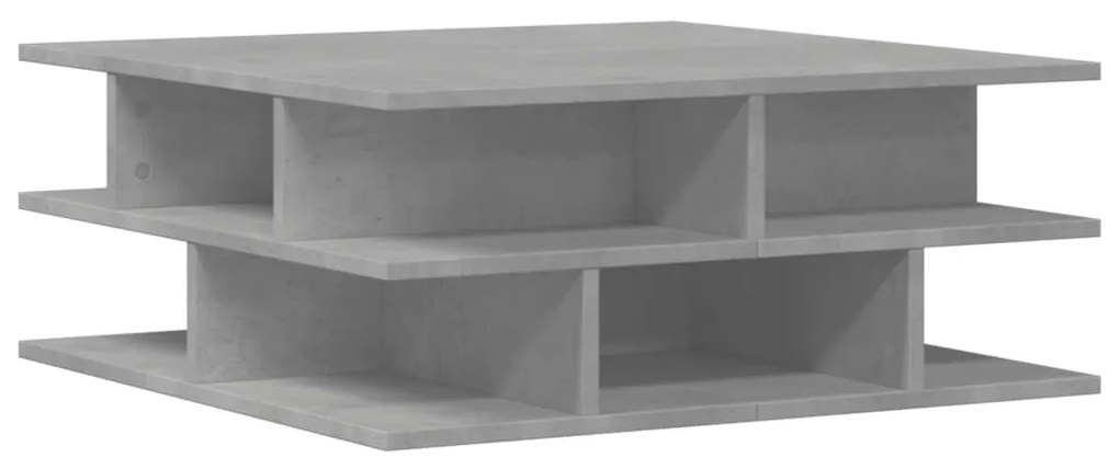Betonszürke szerelt fa dohányzóasztal 70x70x29 cm