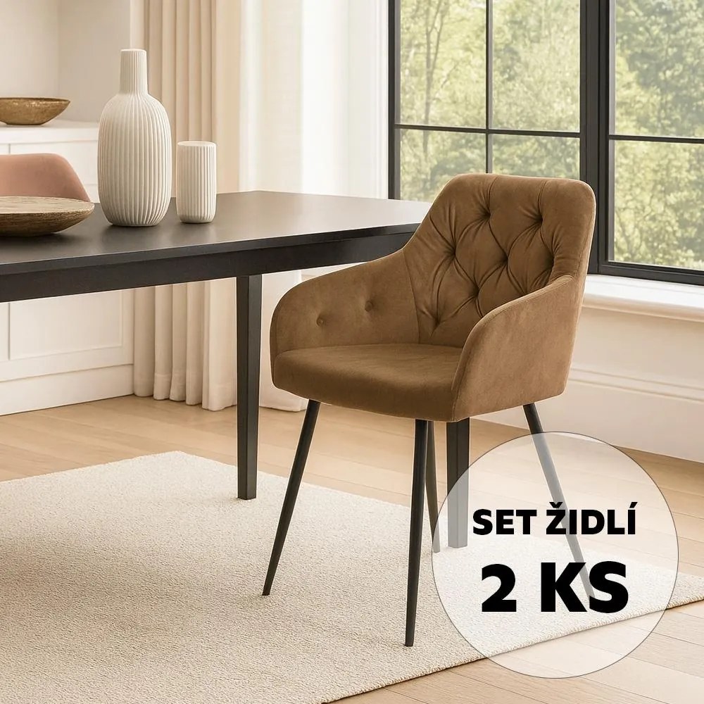 AVENBERG LOREN Étkezőszék szett - 2 db, bézs