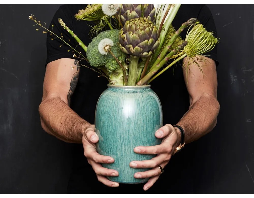 Zöld kőedény váza (magasság 20 cm) Gastro Green – Bitz