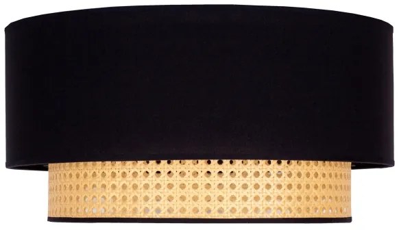 Duolla - Mennyezeti lámpa BOHO 1xE27/15W/230V átm. 45 cm fekete/rattan