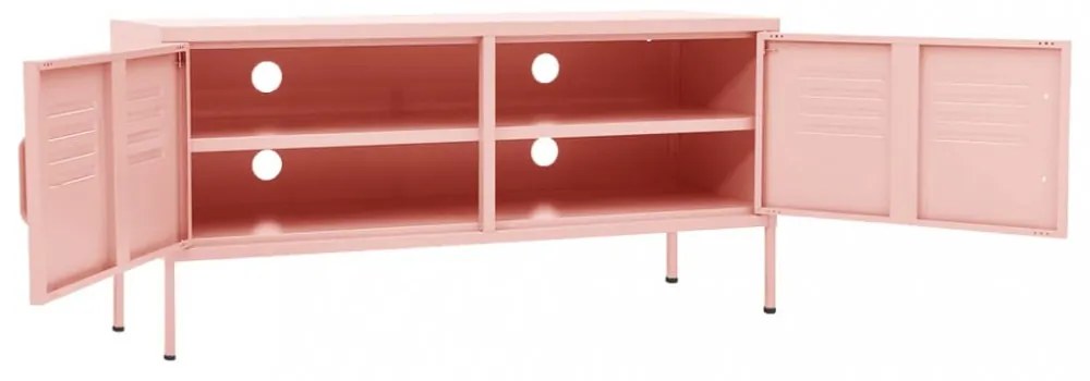 rózsaszín acél TV-szekrény 105 x 35 x 50 cm