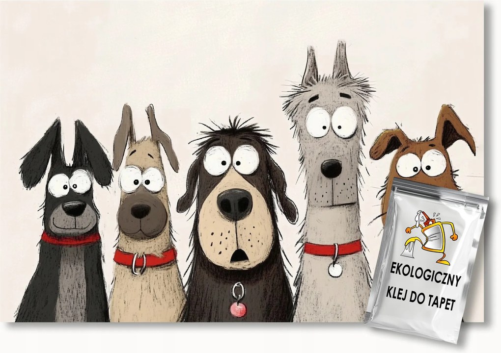 Fotótapéta Flizelina Gyerekek Rajz Állatok Vicces Kutyák 400x280 ragasztó