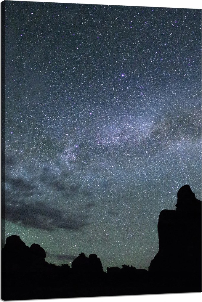 Vászonkép Természet Kozmosz Hegyek Sötétség Éjszaka Csillagászat 80x120