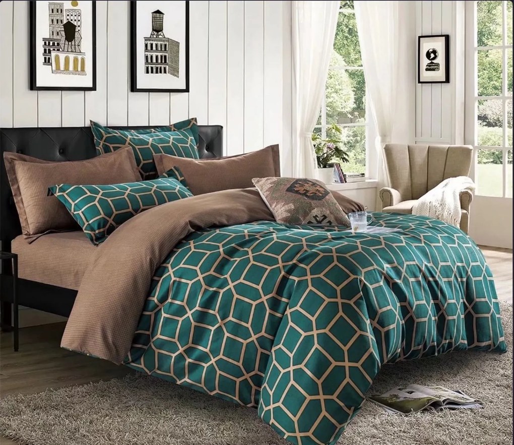 Mikroflanel ágyneműhuzat KERNAL zöld Ágyneműhuzat mérete: 70 x 80 cm | 140 x 200 cm