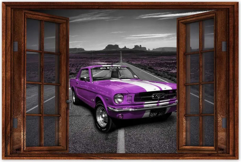Poszter 90x60 Lila Ford Mustang