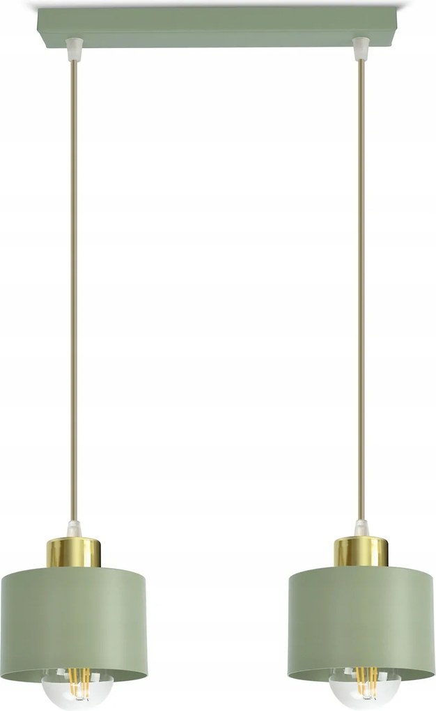 Függő mennyezeti lámpa állítható dupla 486-BZ2 zsálya arany Led