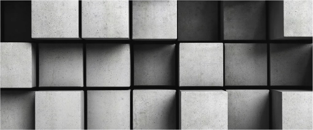 Fotótapéta Flizelina Fali Prémium 3D Geometrikus kockák 250x104 Ragasztó