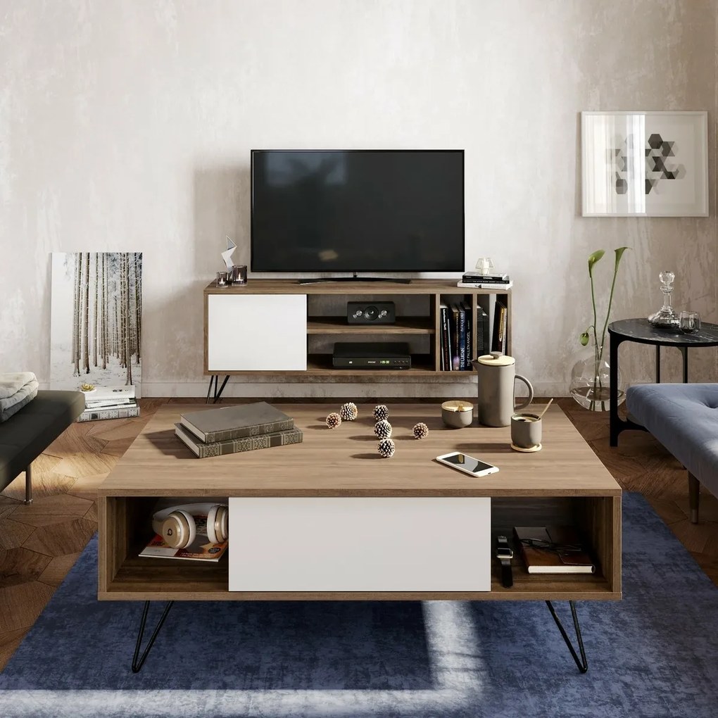 Mistico White and Walnut konferenciaasztal