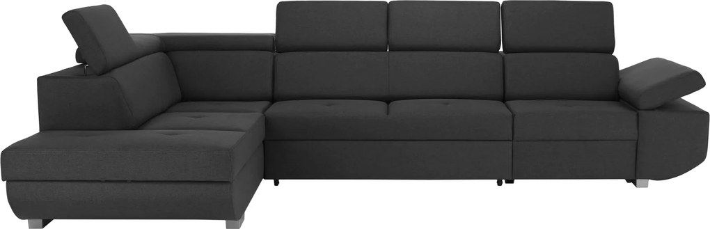 Ülőgarnitúra, sötétszürke, szövet Stark, balos, MAVIS