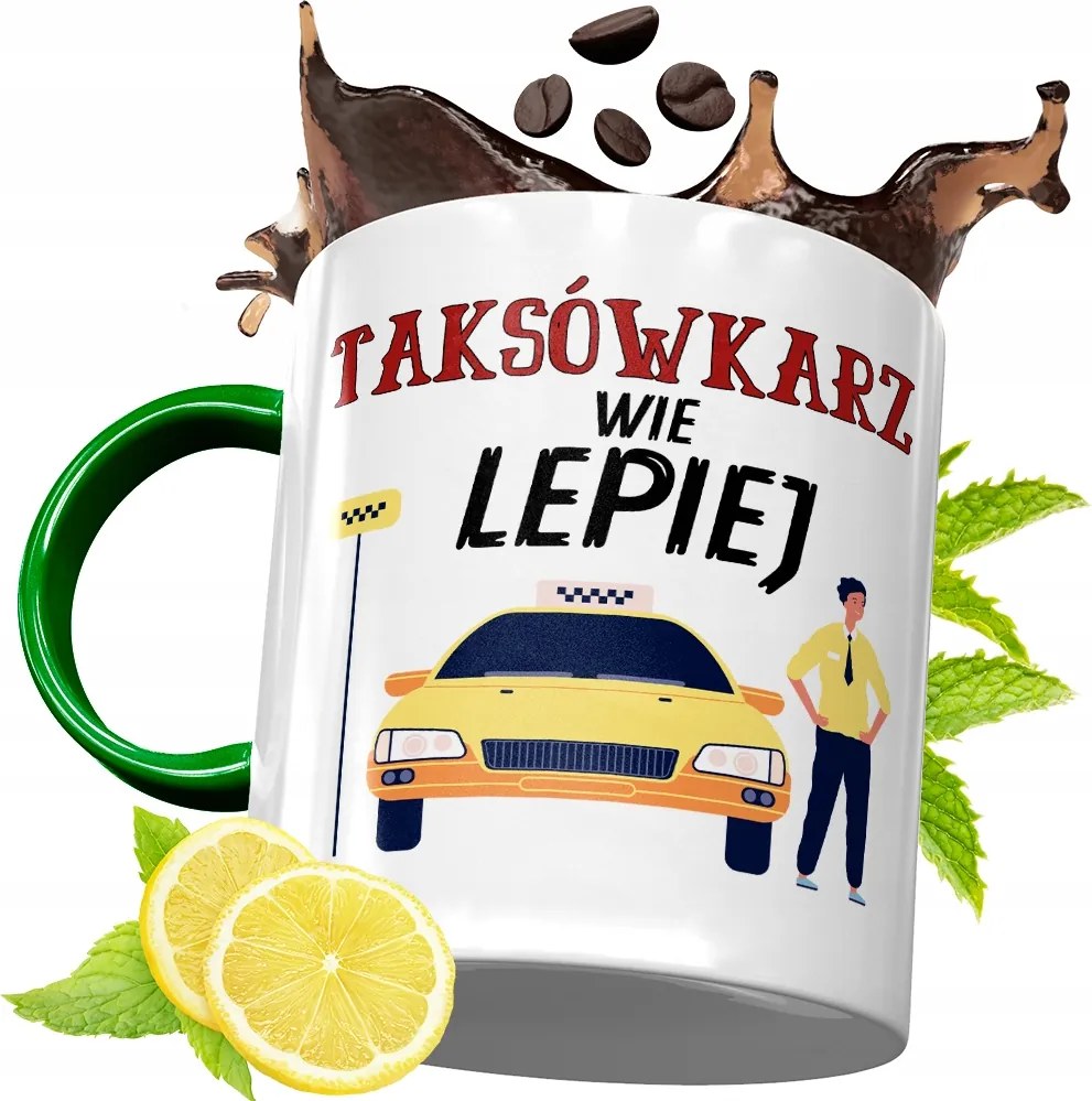 Zöld Bögre Taxisofőrnek Születésnapra Ajándék fényképes nyomtatással