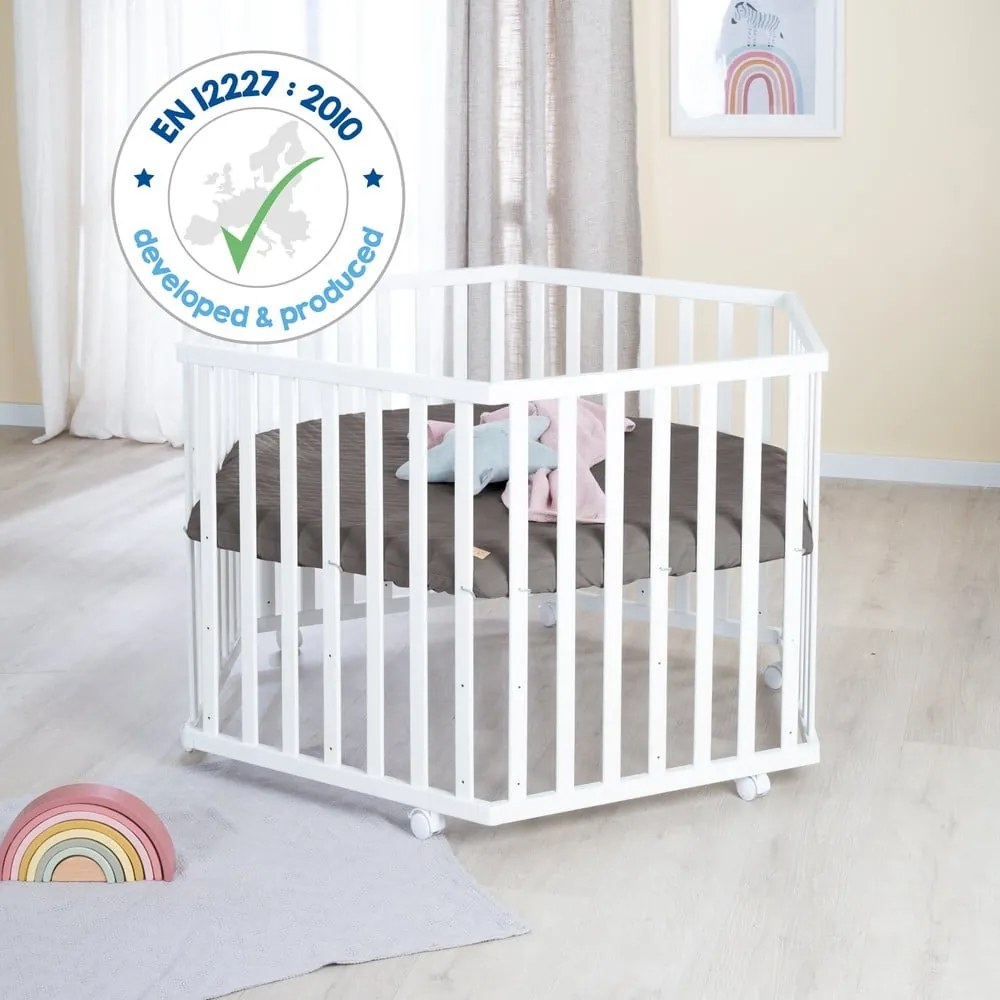 Fehér gurulós járóka állítható magassággal – Roba