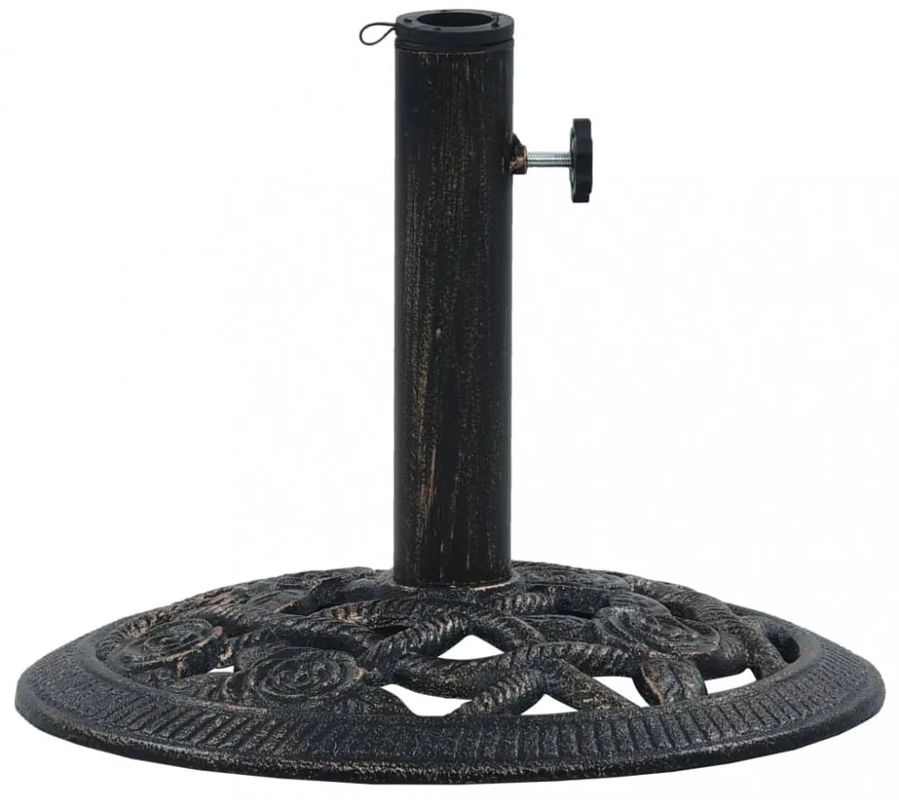 fekete és bronzszínű öntöttvas napernyőtalp 9 kg 40 cm