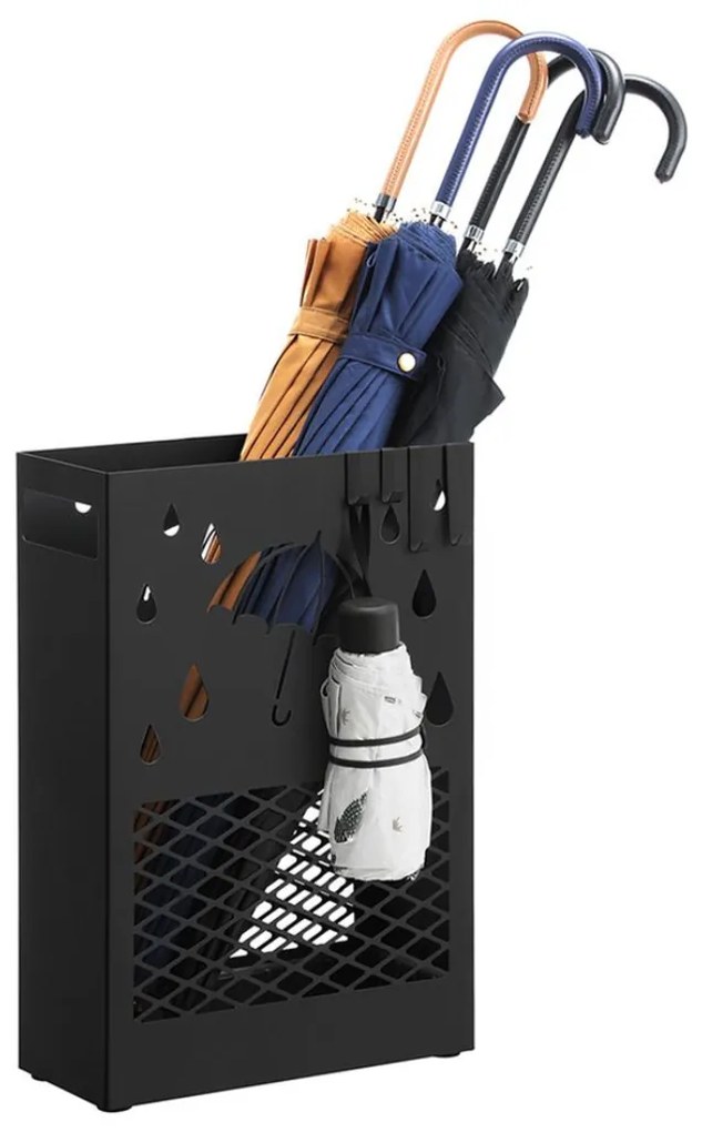 RAIN fém esernyőtartó, 28x12x41cm, fekete SongmicsHome