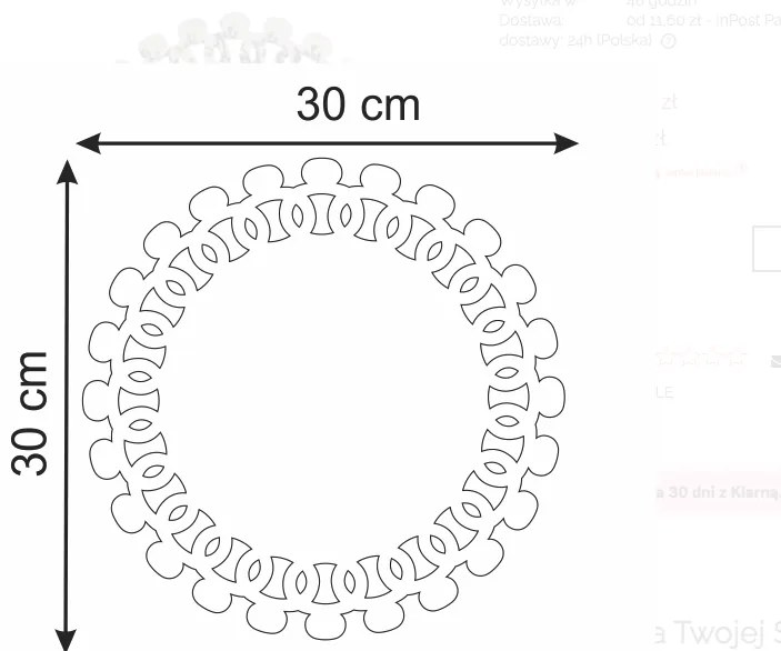 Dekoratív akril falitükrök 30 cm