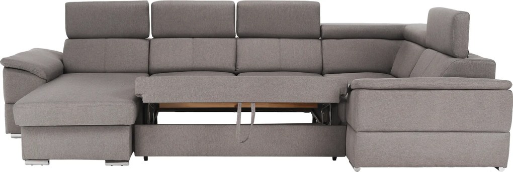 Ülőgarnitúra, szükésbarna Taupe, balos kivitel, SEGORIA ROH U