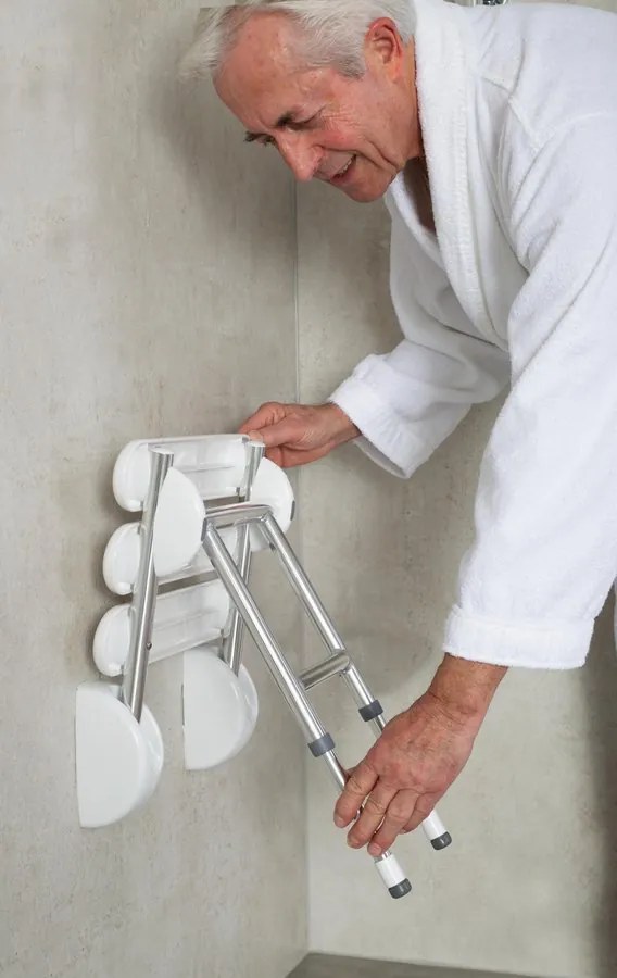 Ridder Ridder, HANDICAP összecsukható zuhanyülőke tartóval, 38x36cm, fehér, A140101-1