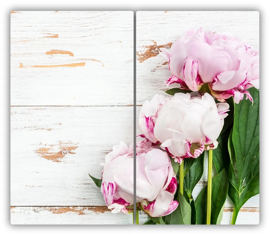 Üveg vágódeszka peonies 60x52 cm