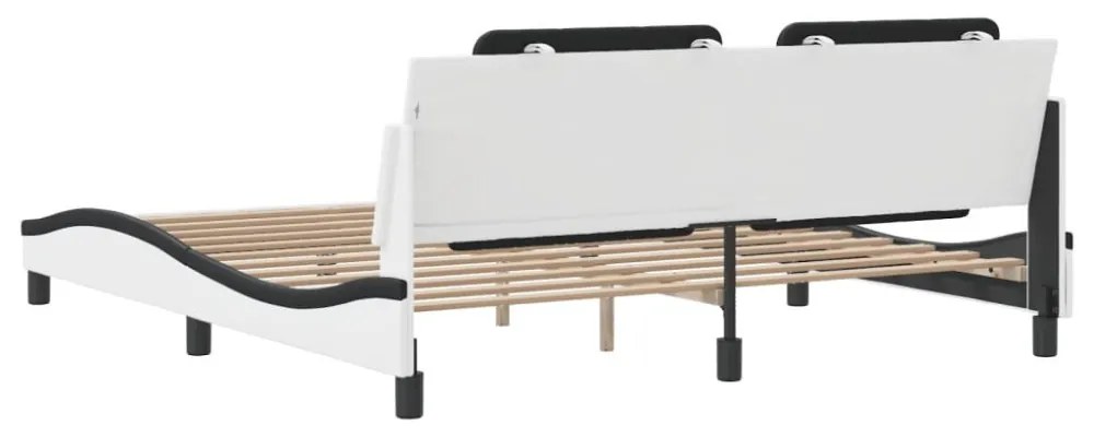 fehér és fekete műbőr ágykeret matrac nélkül Zadar 180x200 cm