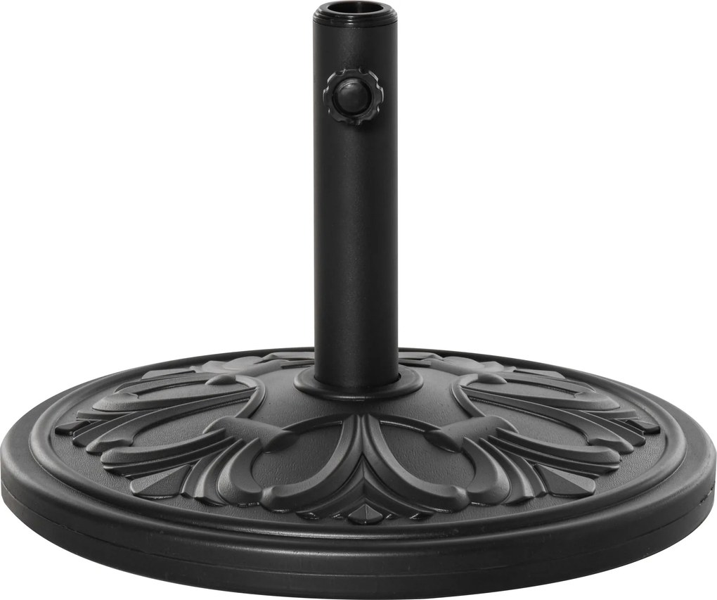 Outsunny 13 kg Napernyő Tartó 35 mm/38 mm/48 mm Átmérőjű Napernyő Konzollal Kerthez, Balkonjához, Antik Fekete | Aosom