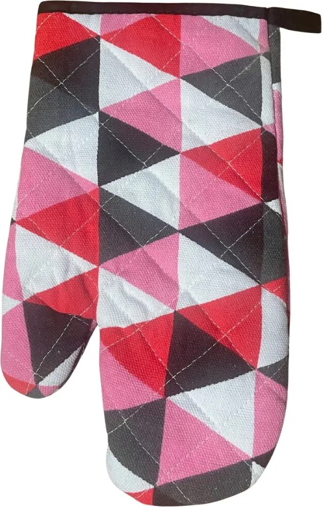 Normál sütőkesztyű fogantyúval Triangulo rózsaszín TiaHome