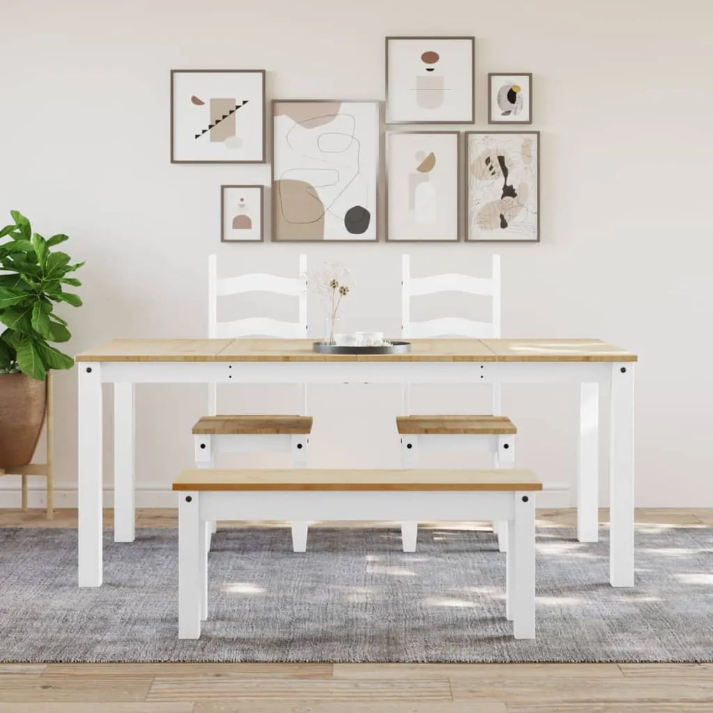 Panama fehér tömör fenyőfa ebédlőasztal 180 x 90 x 75 cm