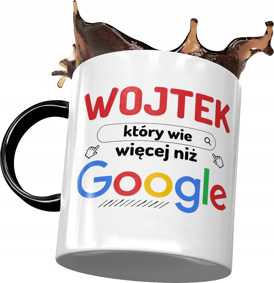 Fekete bögre Wojciech Wojtka Kollégáknak Ajándék Nyomtatott Fotóval