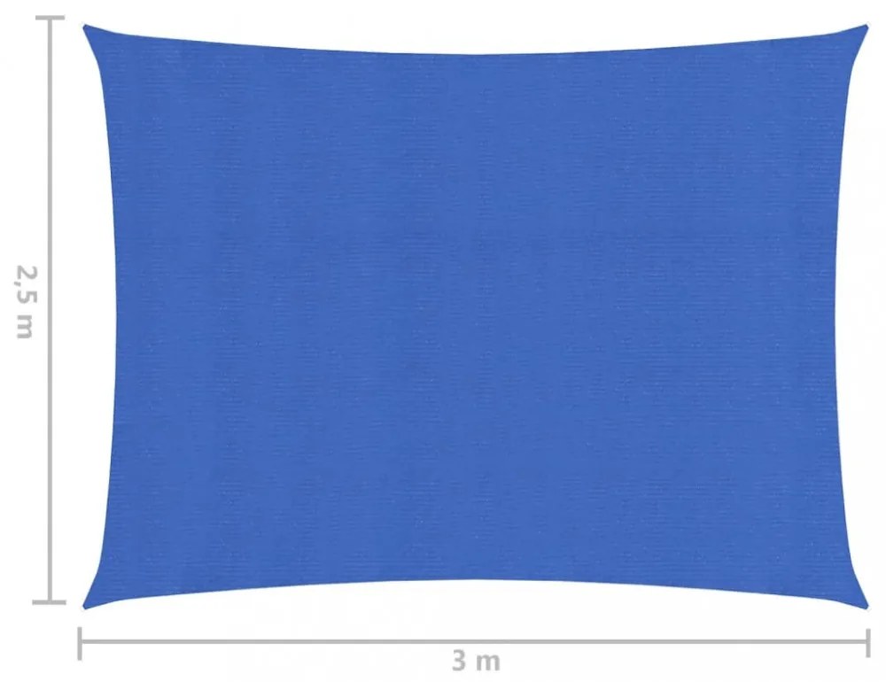 kék HDPE napvitorla 160 g/m² 2,5 x 3 m