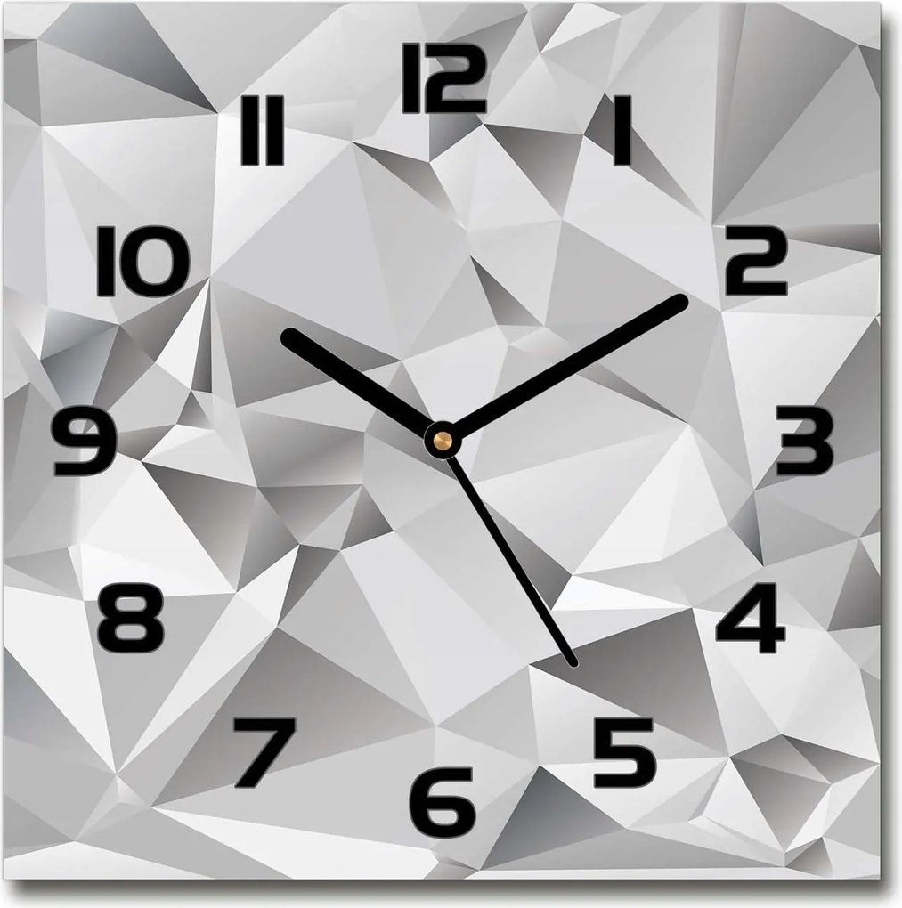 Csendes üveg falióra Absztrakt 3D 30x30 cm