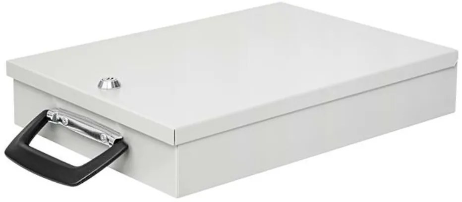 Fém dokumentum tároló doboz, A4, 35,5x26x6,7 cm, WEDO világos szürke (UW020)