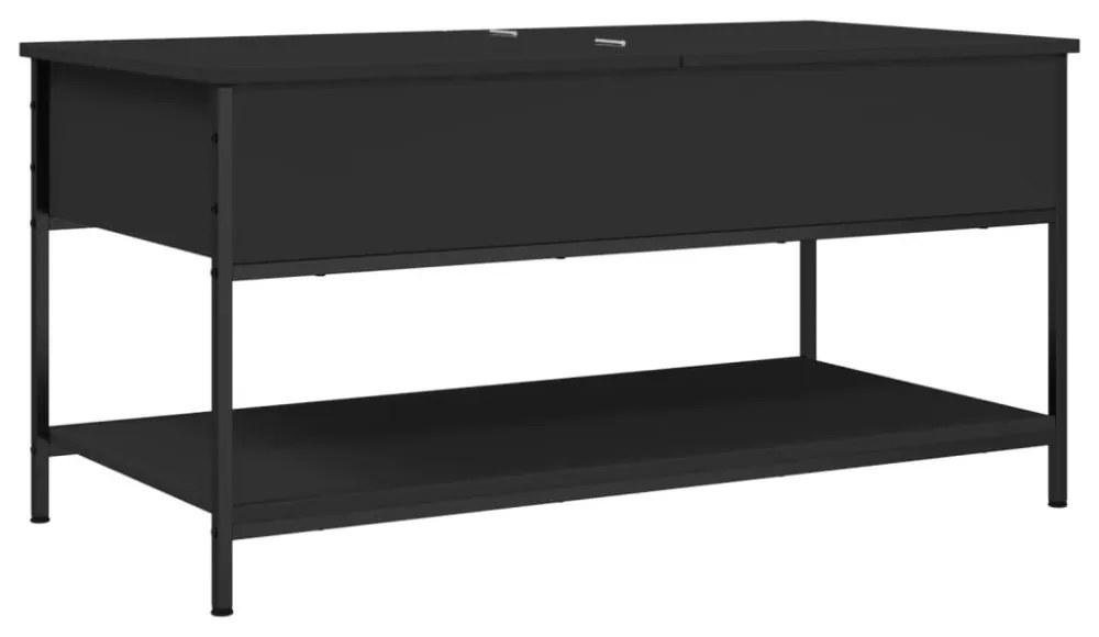 fekete szerelt fa és fém dohányzóasztal 100 x 50 x 50 cm