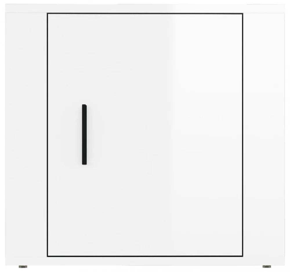 2 db magasfényű fehér éjjeliszekrény 50x39x47 cm