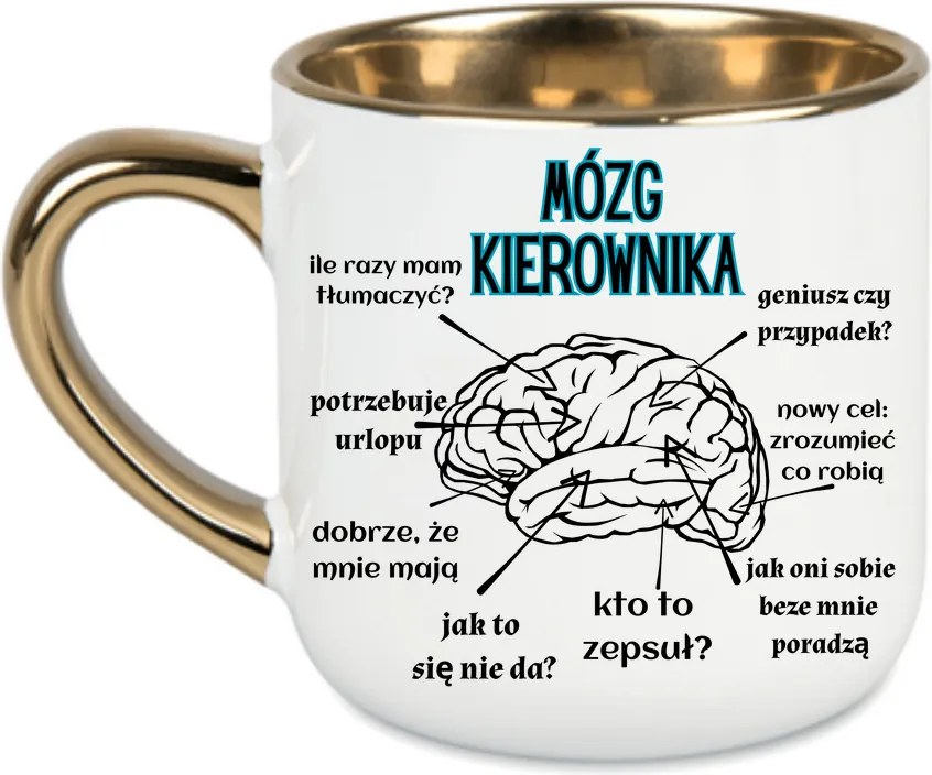 Elegáns bögre „a vezető agya” felirattal Ajándék munka 400 Fehér
