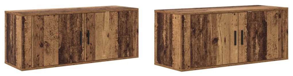 vidaXL Fali TV szekrény szett 2 pcs Öreg fa 100 x 34,5 x 40 cm Faanyag