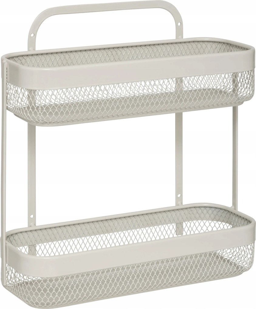 Konyhai Polc Fűszertartó Pulthoz 2 Szintes Fém Szürke Téglalap Alakú