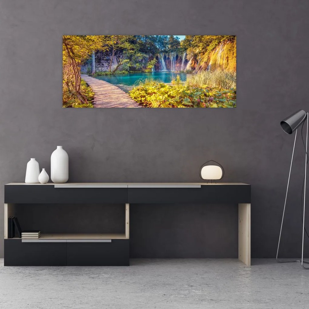 Kép - Plitvicei-tavak, Horvátország (120x50 cm)