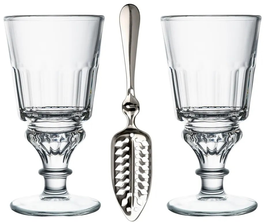 Pohár és rozsdamentes kanál készlet 300 ml Absinthe – La Rochére