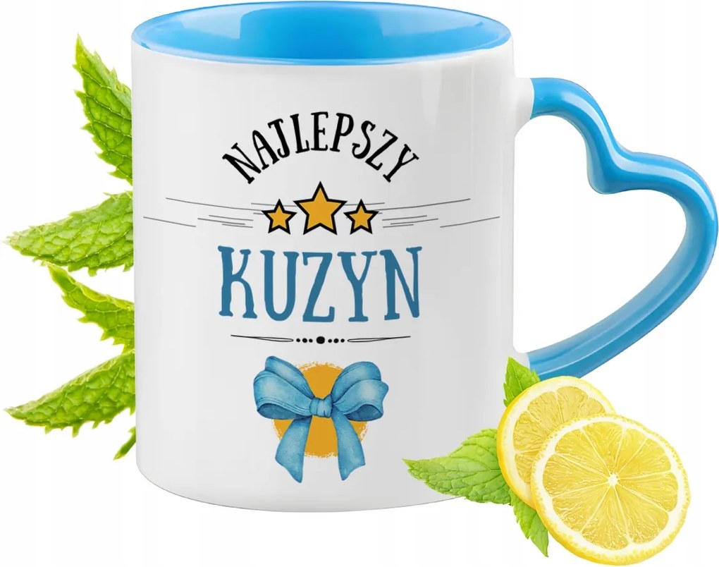 Unokatestvérnek Kék Bögre Szív Alakú Füllel Kávé Ajándék