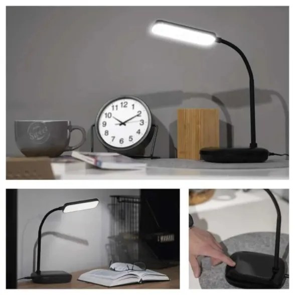 LED Dimmelhető flexibilis asztali lámpa LED/12W/230V 3000K/4000K/6500K fekete